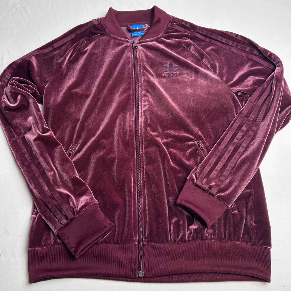 Adidas Women’s Velvet style Burgundy Track Jacket